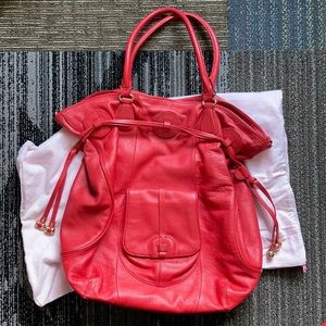Isaac Mizrahi Live red leather handbag